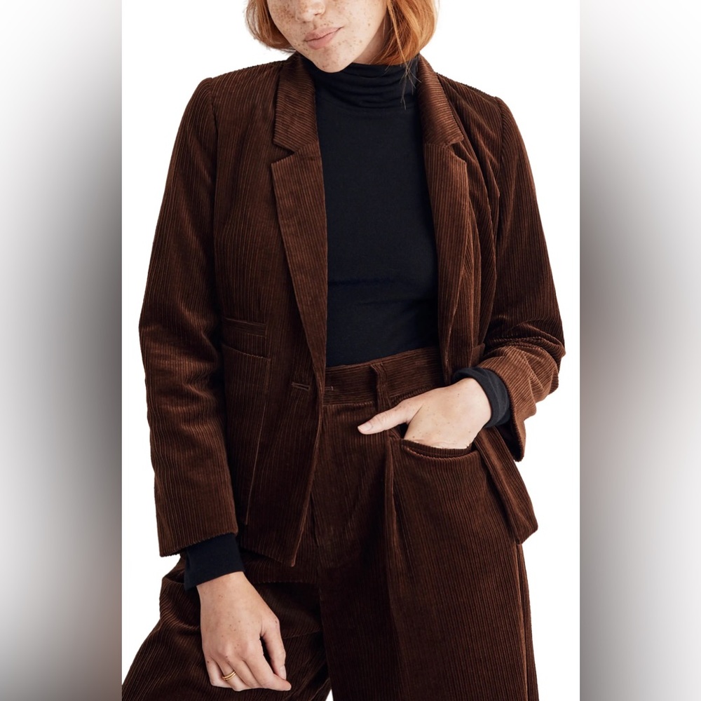 Madewell Dark Brown Corduroy Blazer